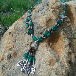Emerald and Red Garnet Necklace